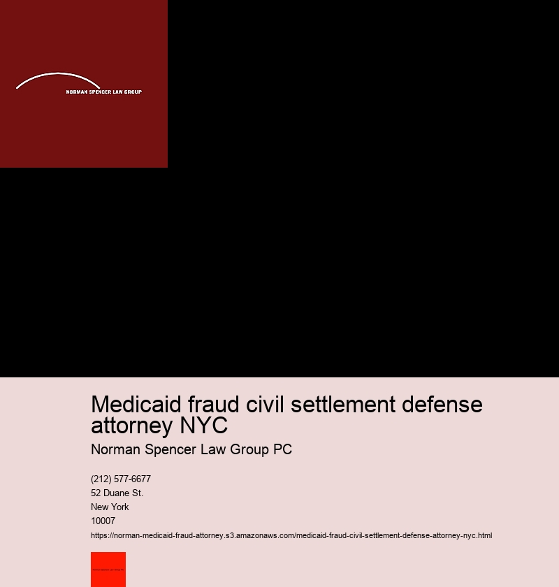 Medicaid fraud civil settlement defense attorney NYC