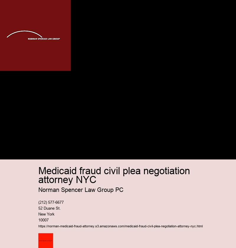Medicaid fraud civil plea negotiation attorney NYC