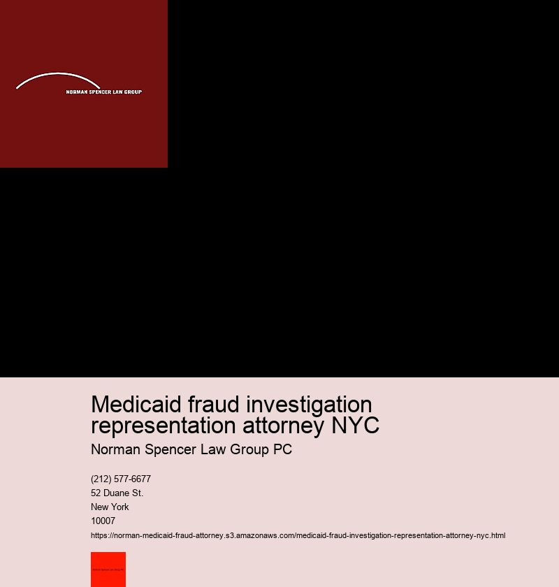 Medicaid fraud investigation representation attorney NYC